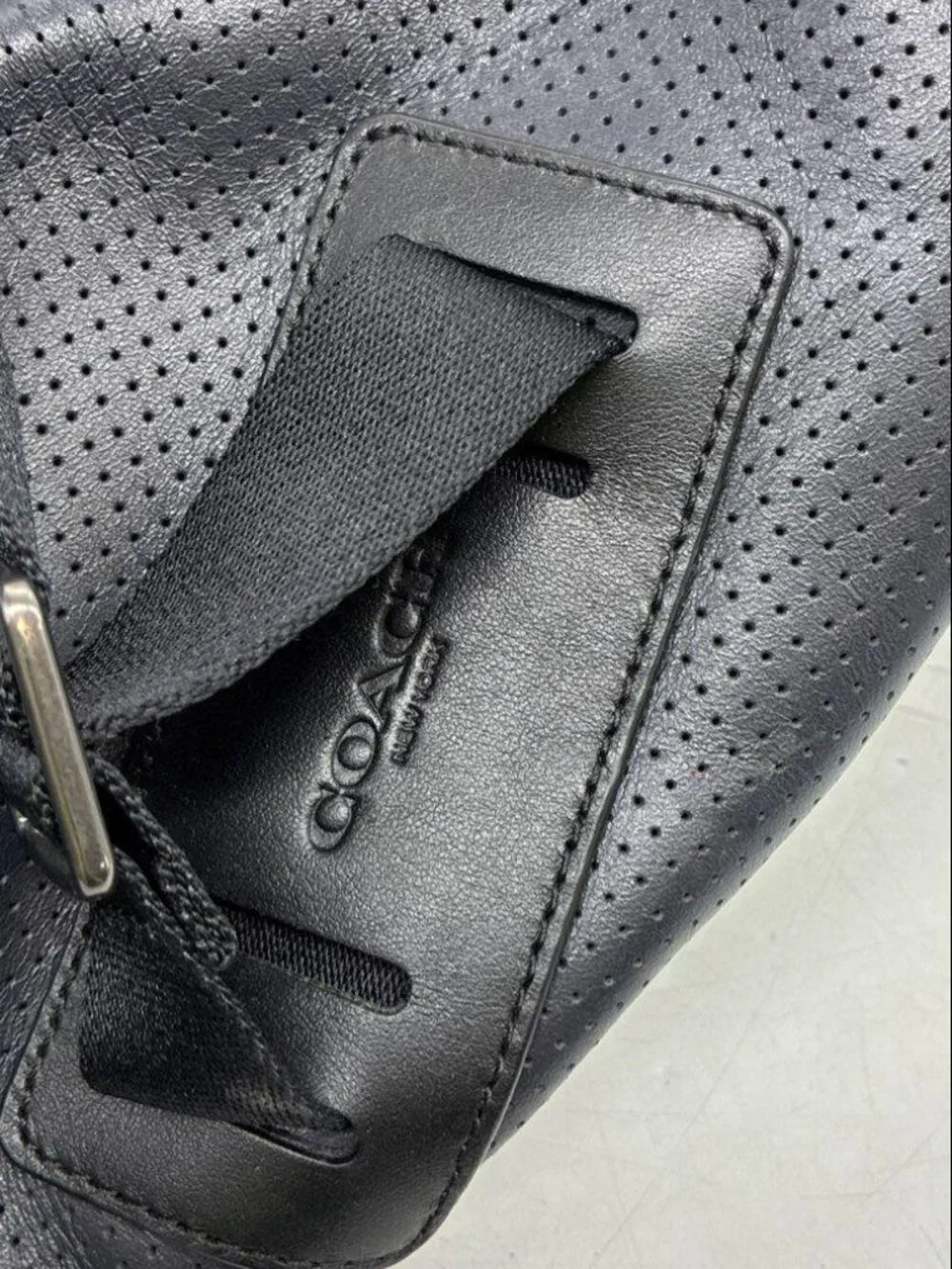 Coach Perforated Leather Explorer Duffel Bag (Style F56875) - Picture 13 of 14